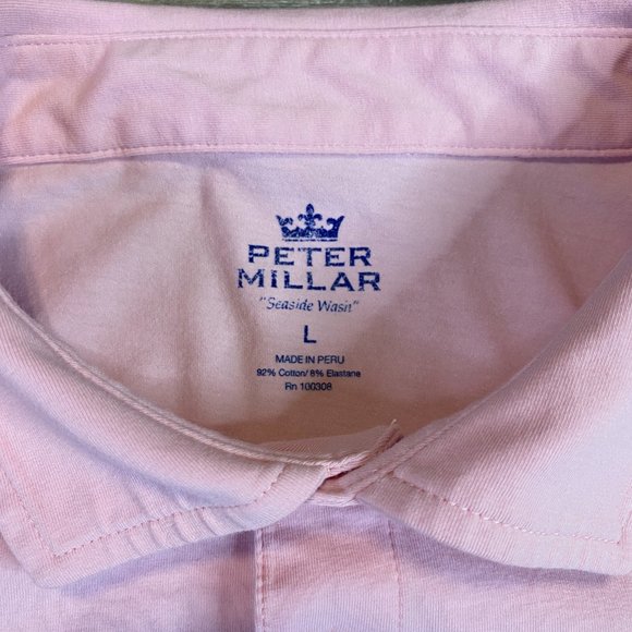 Peter Millar Seaside Wash Golf Polo Pink Large L - Picture 5 of 7